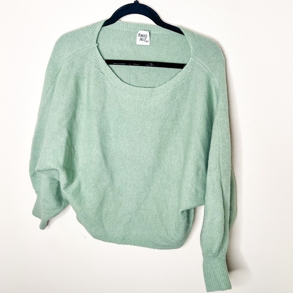 Princess Polly Green Long Sleeve Balloon Sleeve Sweater Size Medium - Picture 1 of 4